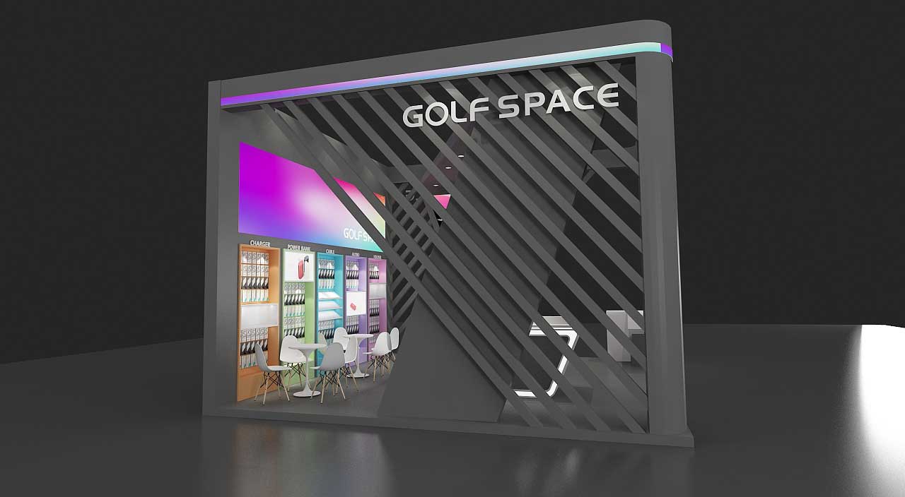 EeIE会展展台设计-GOLF SPACE-深圳展台搭建设计